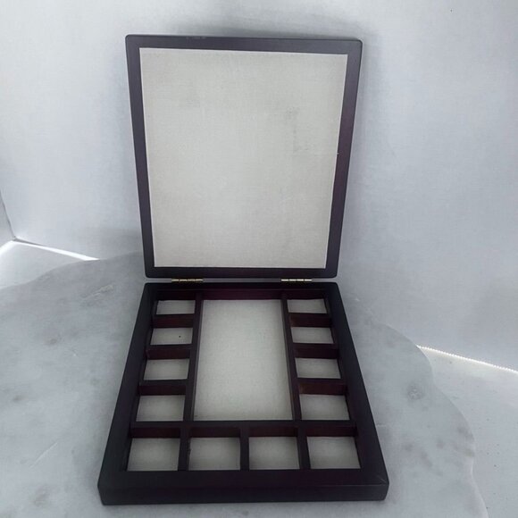 Velvet Lined Wooden Treasure Box Jewelry Earrings Coins Crafters Monogrammed - Picture 9 of 12